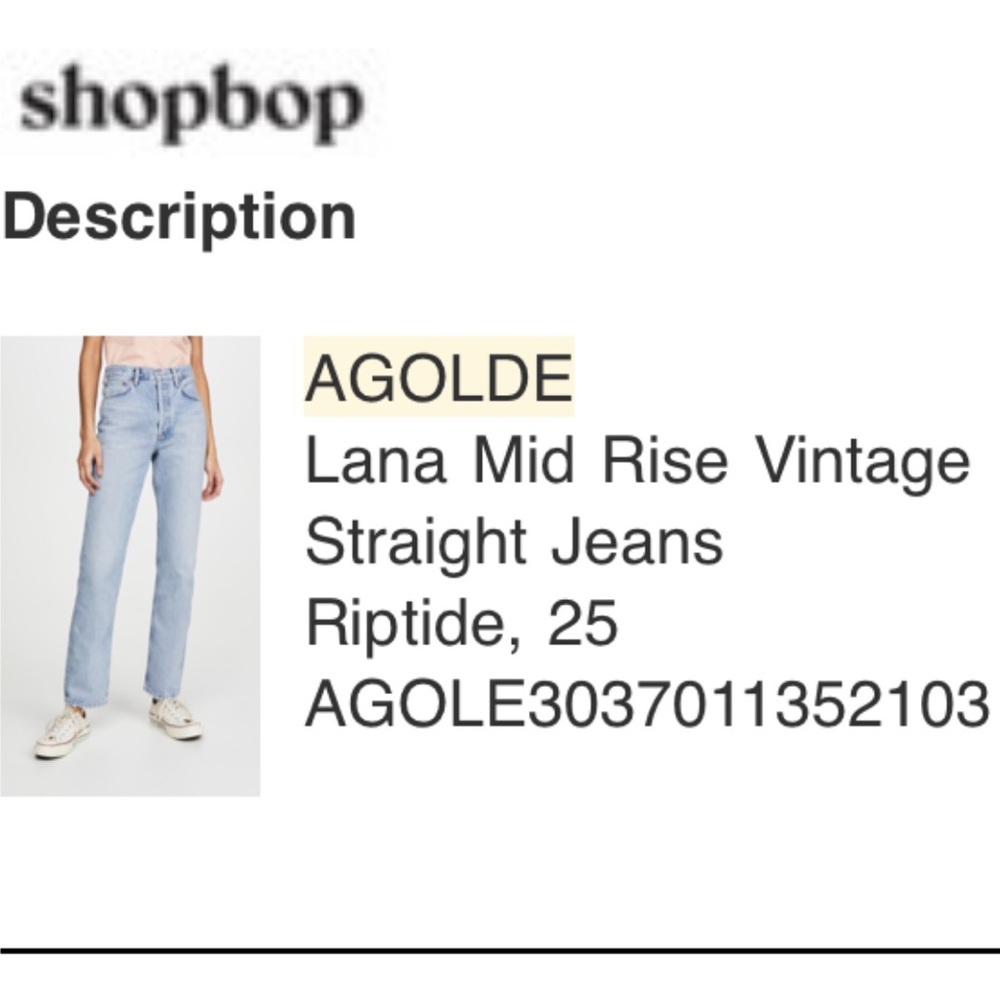 Agolde Lana mid ride in riptide